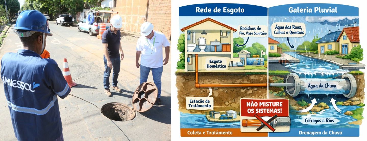Rede de esgoto e galeria pluvial: entenda a diferença e por que cada sistema tem uma função essencial