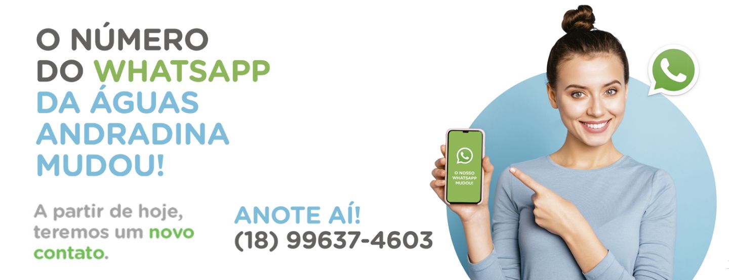 Águas Andradina divulga novo número de WhatsApp e moderniza webchat