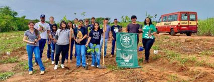 Mudas doadas pela ESAP são plantadas em projeto de jovens agricultores em Ipiguá (SP)