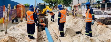 Adutora da Avenida Maranhão avança em ritmo acelerado e já alcança 25% de execução